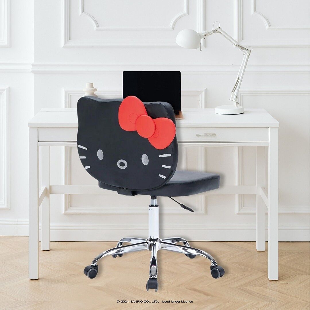 Hello Kitty® Faux Leather Swivel Vanity Chair • Impressions Vanity Co.