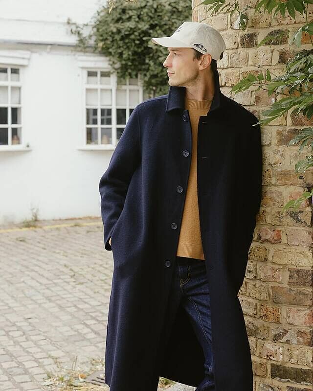 Minnesota Overcoat | Long Wool Trench Coat | Navy | Percival