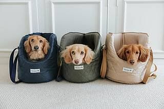 NEW! The Burford Navy Quilted Dog Carrier