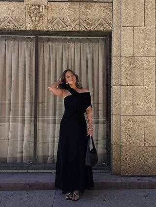 Black Adjustable Single-Layered Dress - Alyssa Dress | Marcella