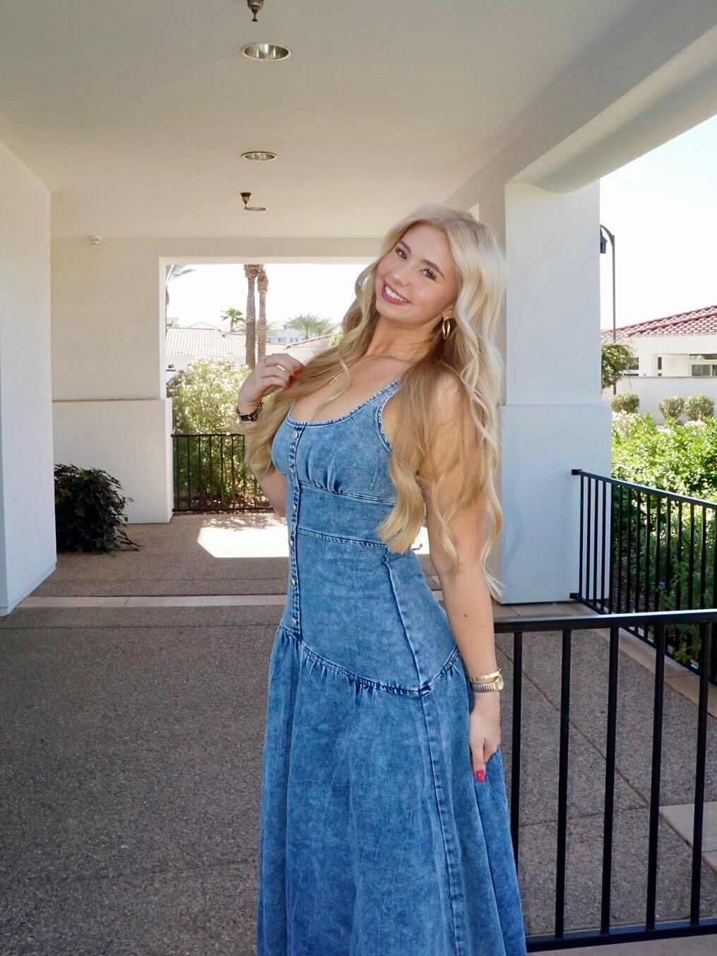 selfie leslie denim dress Jett Buckle Waist Mini Dress Denim Blue