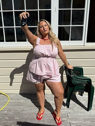 BUTTERFLY SHORT PINK STRIPE