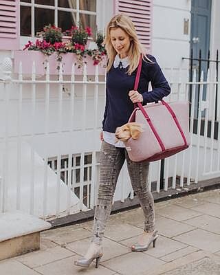 Pink Herringbone Luxury Dog Carrier NEW!!