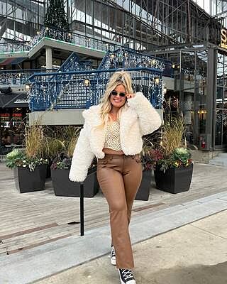 St Moritz Notch Lapel Fur Jacket White | Selfie Leslie