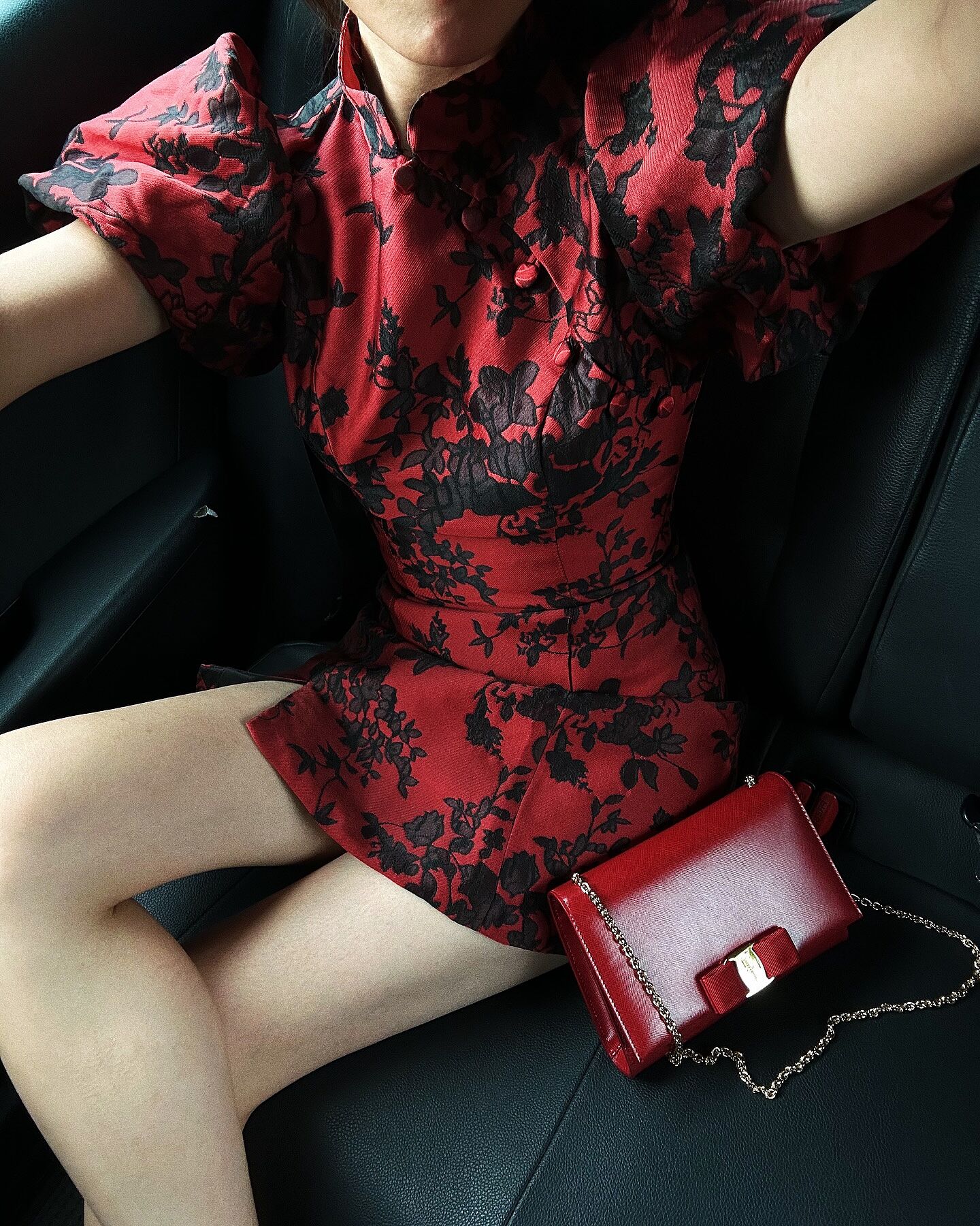 Mackay Mini Dress - Jacquard High Neck Puff Sleeve Dress in Wine | Showpo  USA