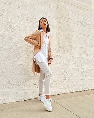 @thesunkissedblasian said this fit feels like wearing pajamas. Swipe to shop the Aero Tunic and Momentum Chino. #collab