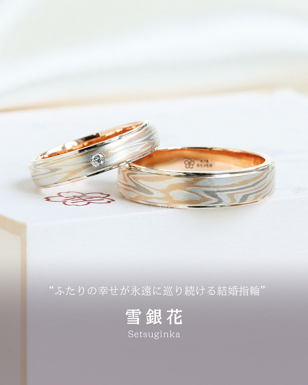 写真はめ込み　花柄デザインの金属製リング 写真はめ込み 花柄デザインの金属製リング