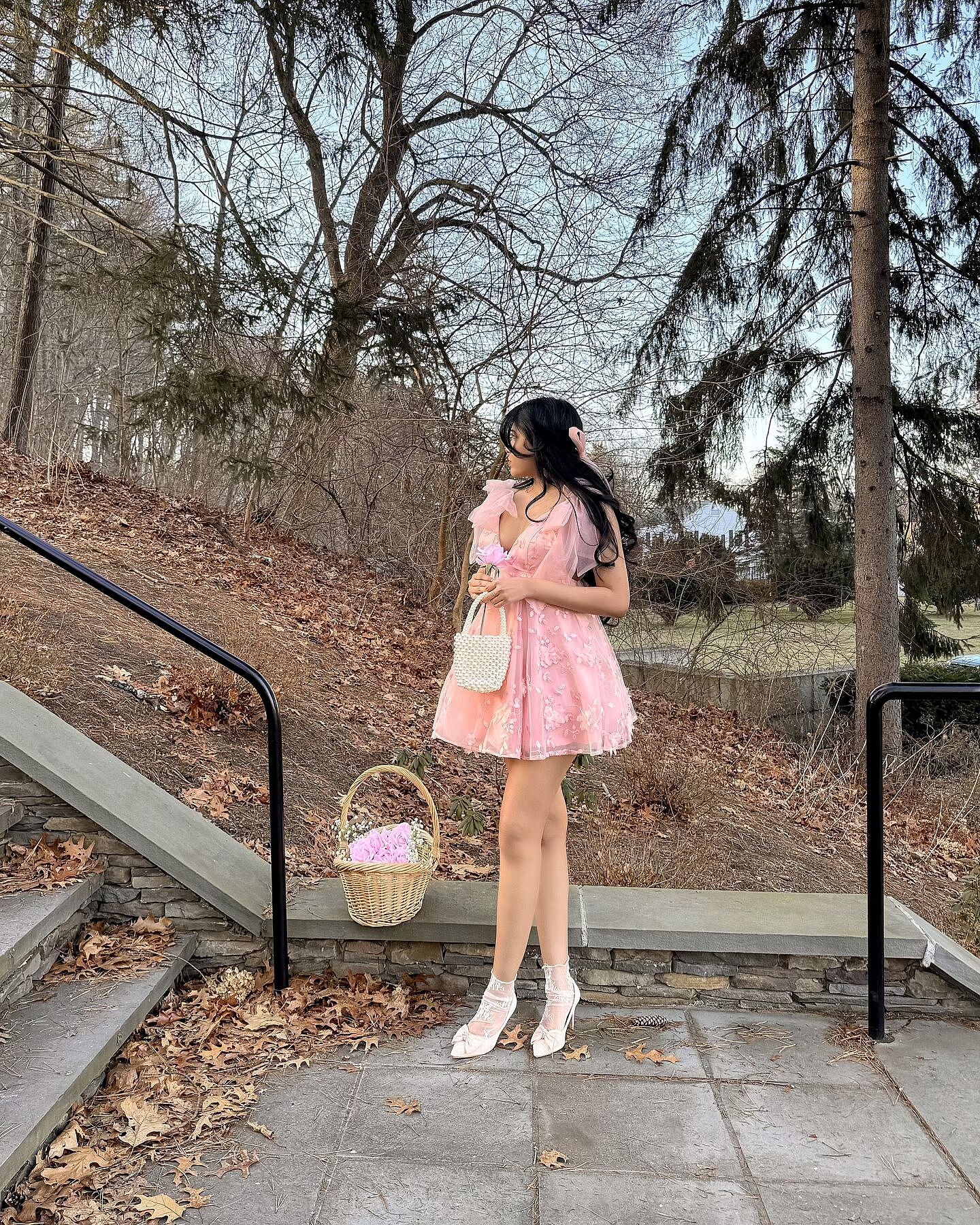 Shop the Spring Bloom Tied Shoulder Embellished Mini Dress Pink
