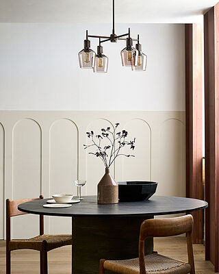 Henley 4 Arm Pendant Light - Glass Schoolhouse 5.5 Inch