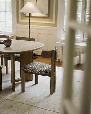 Rodin Dining Side Chair in Matera Earth / Vesuvio Black