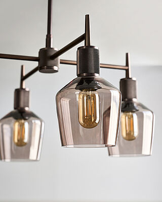 Henley 4 Arm Pendant Light - Glass Schoolhouse 5.5 Inch