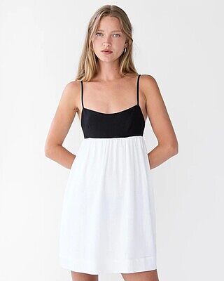CONTRAST BABYDOLL MIDI DRESS