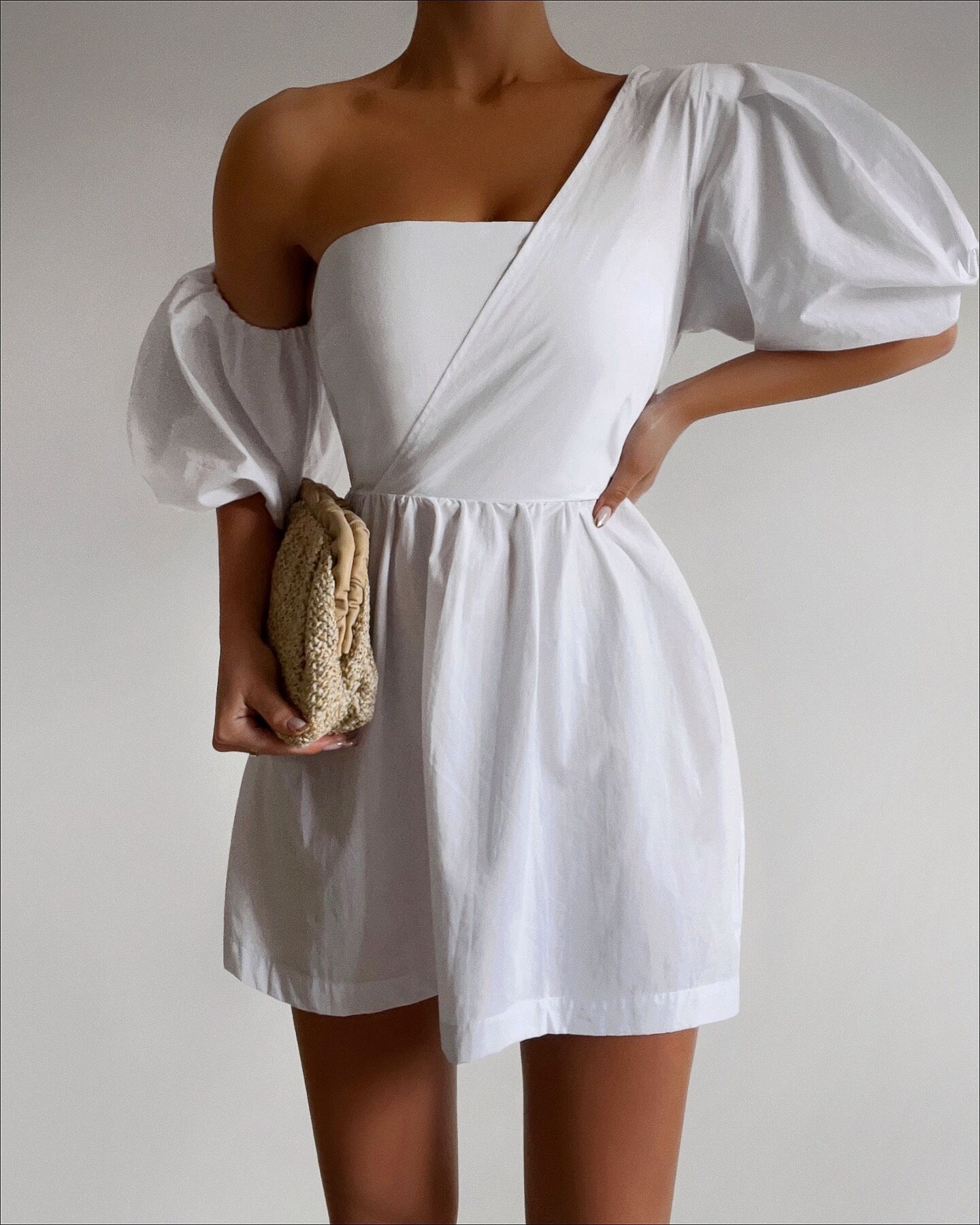 Drawn In Puff Sleeve Ruched Mini Dress | Windsor