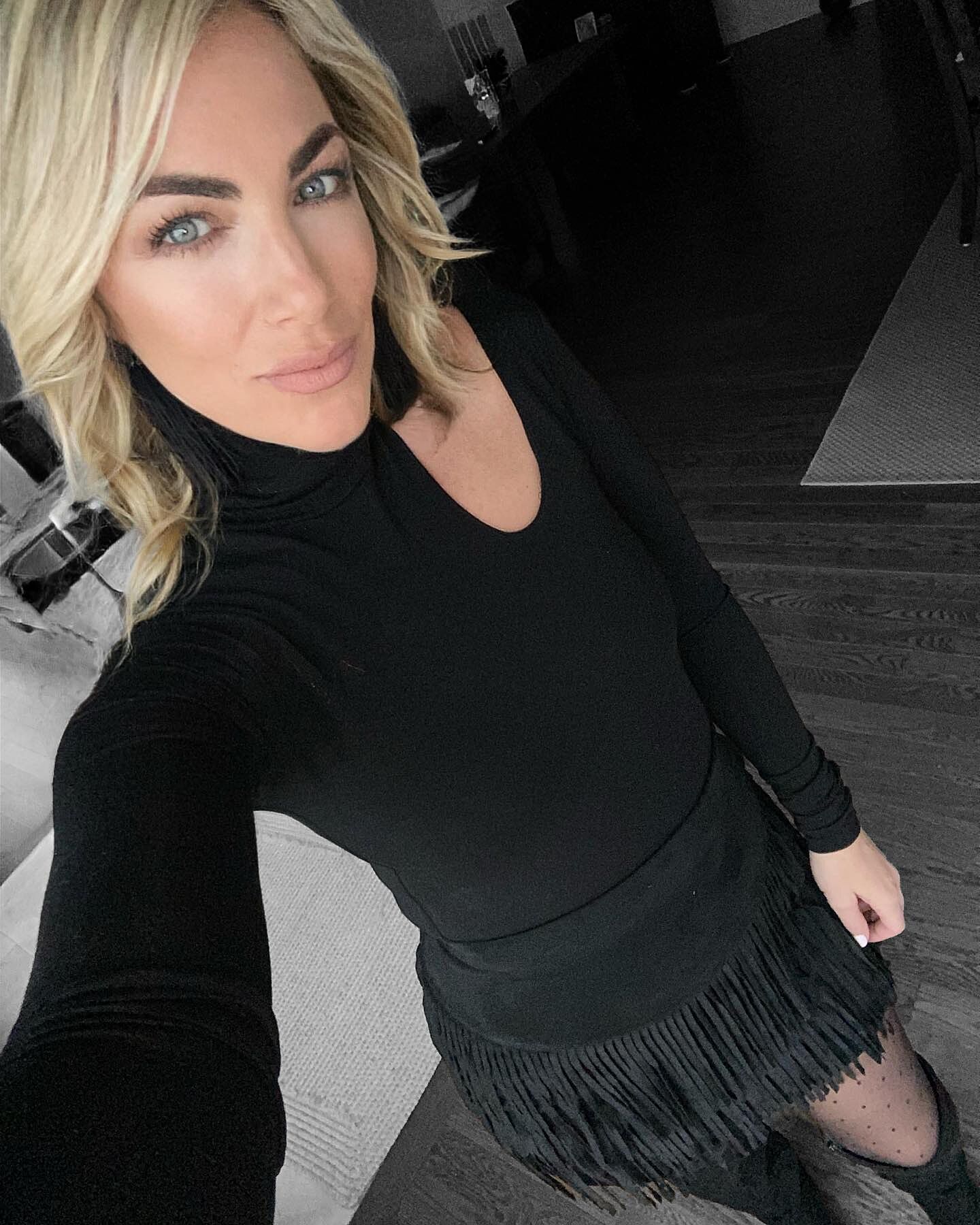 Black Unique Cut Turtleneck - Allegra Top | Marcella