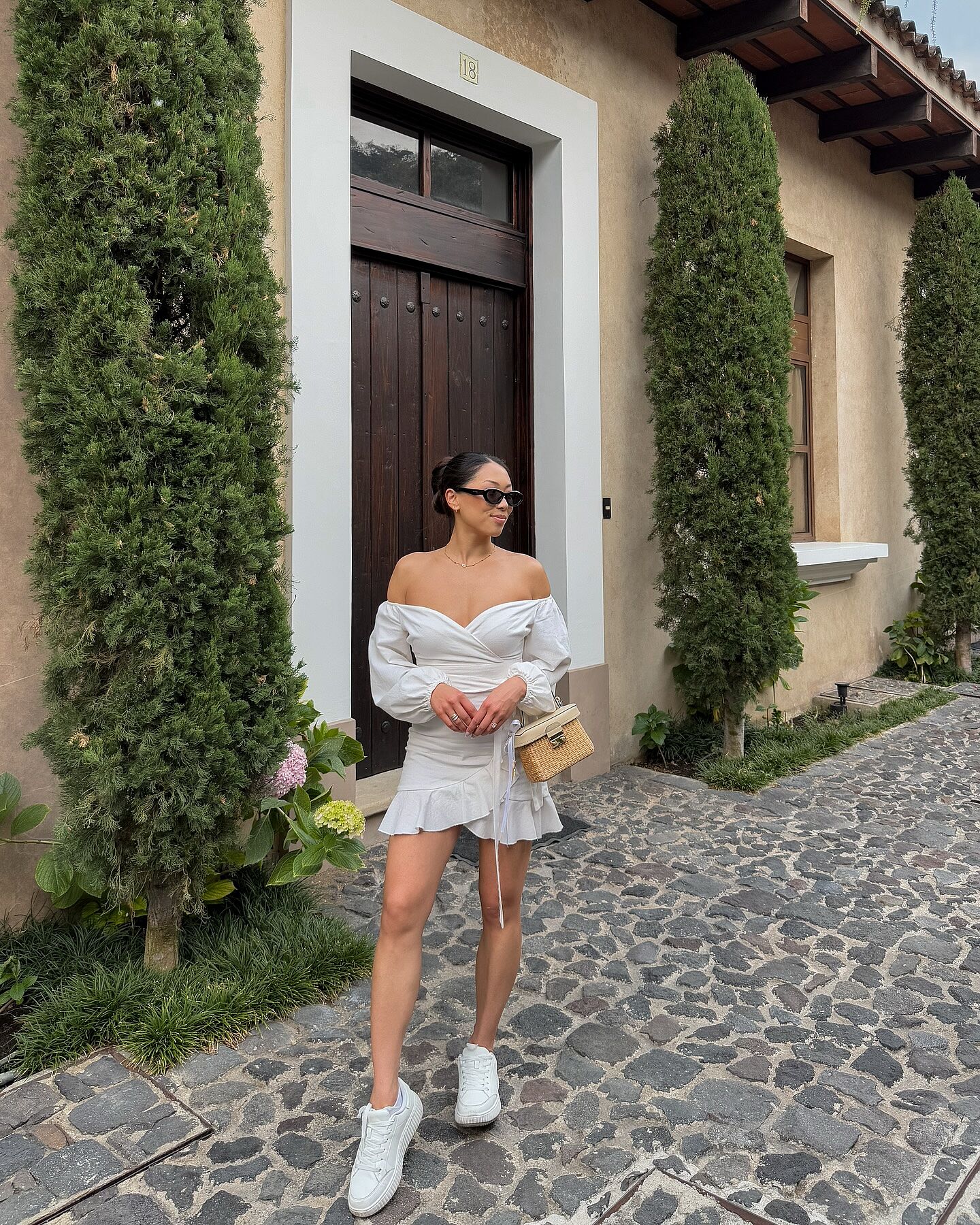 Cant Move On Off The Shoulder Mini Dress in White Linen Look | Showpo USA Cant Move On Off The Shoulder Mini Dress in White Linen Look | Showpo USA