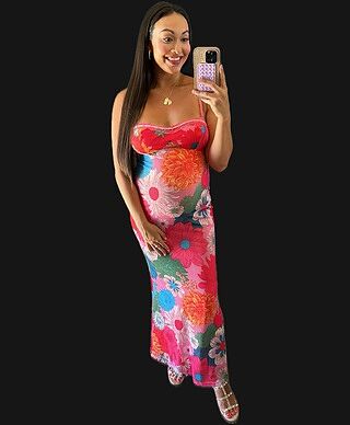 Girl Power Lace Strap Maxi Dress Pink | Selfie Leslie