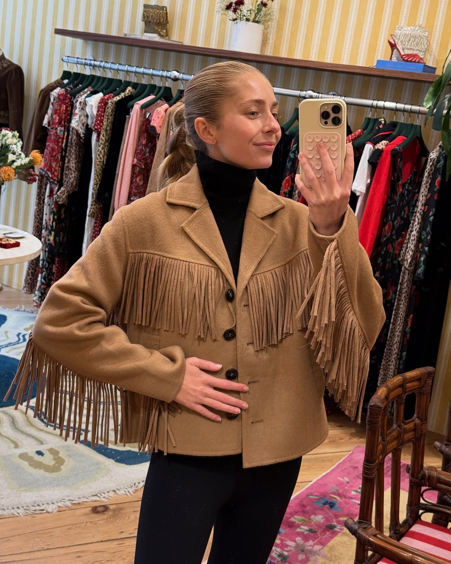 Ashleigh Wool Jacket in Brown Camel | RIXO USA ⋆