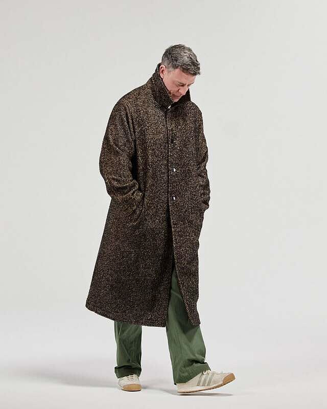 Minnesota Overcoat | Long Twill Trench Coat | Oak | Percival Menswear