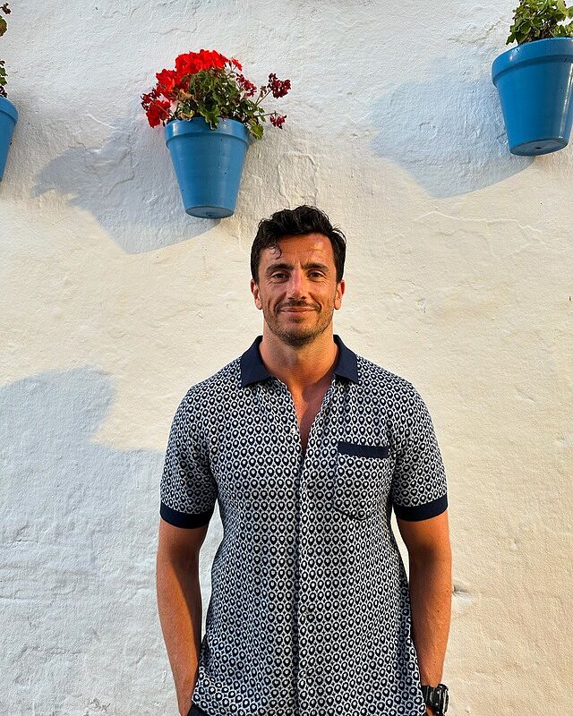 Men's Knitted Shirt: Casa Piccante | Jacquard Blue | Percival Menswear