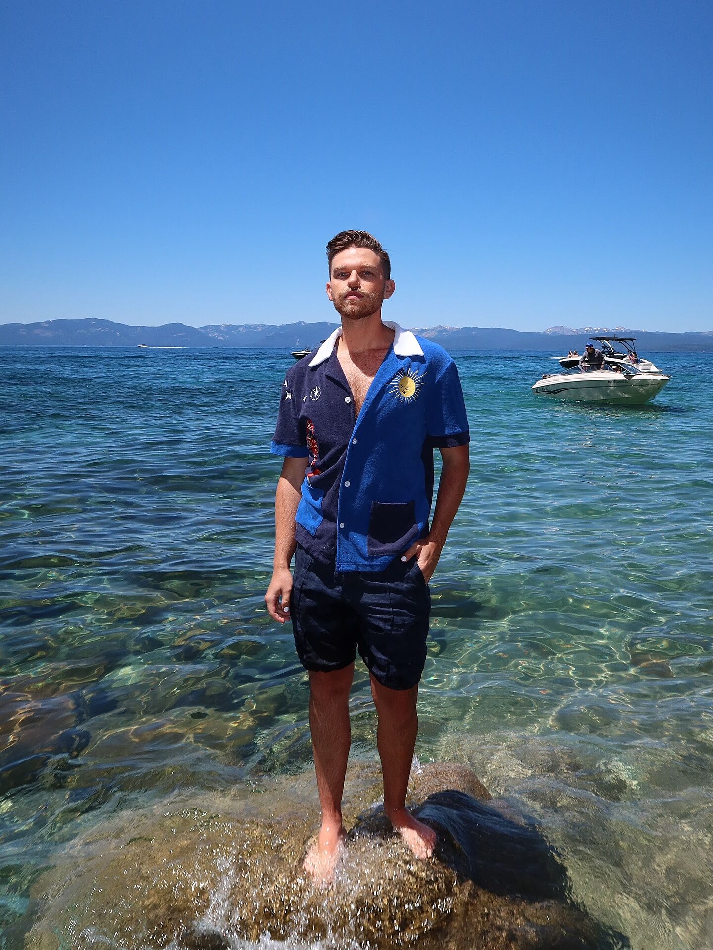 Rocket Lobster' Cabana Shirt (Organic Cotton Terry Cloth