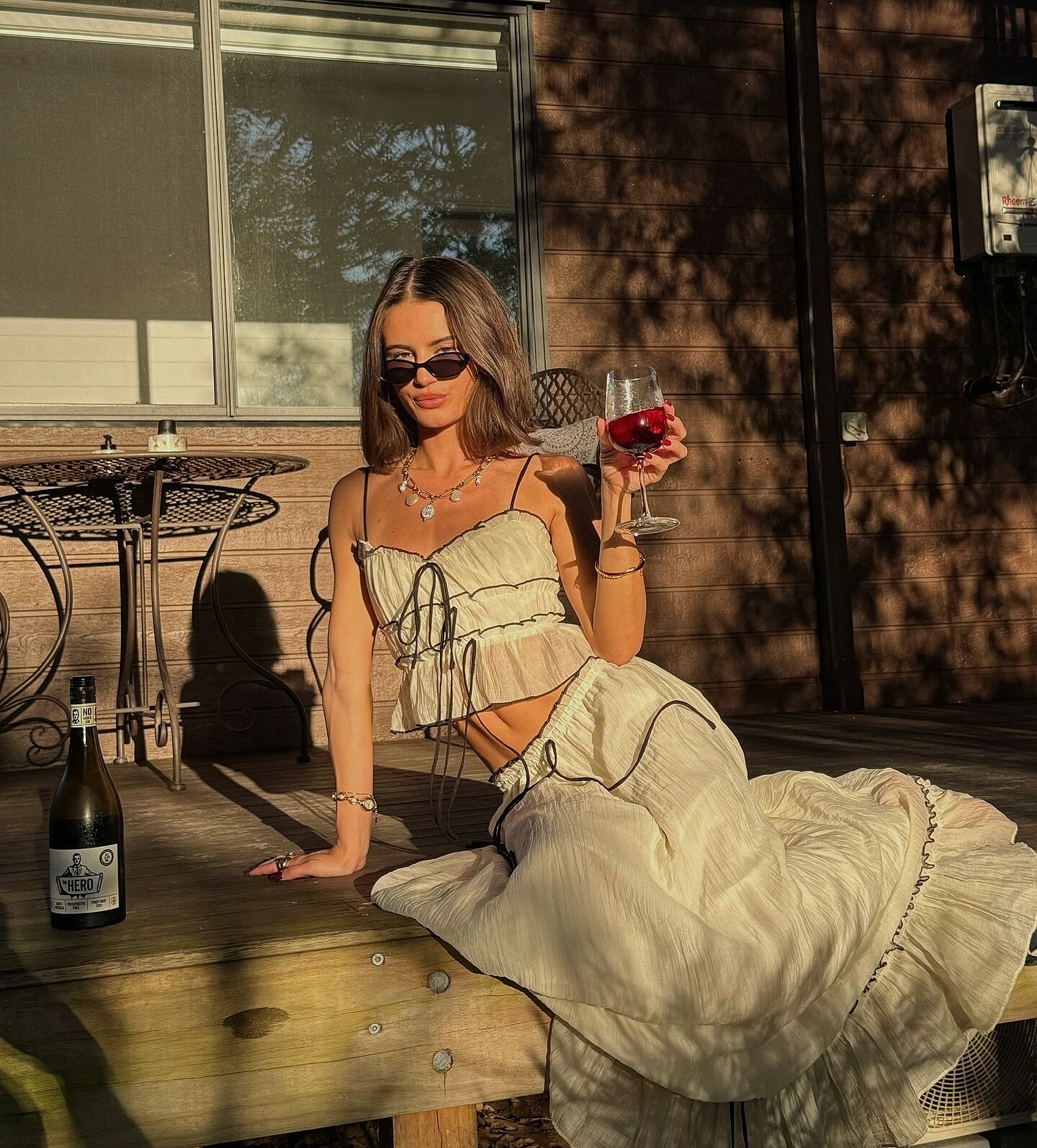 【THE MOZZ】Mayo Stripe Long Setup Skirt Mo Maya Coordinating Le Soleil Stripe Print Maxi Skirt