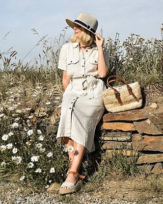 Women's Daisy Linen Dress Navy | Schffel Country