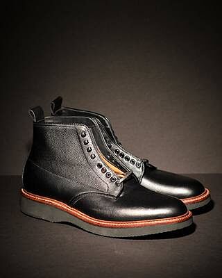 Alden Shoes Men's Plain Toe Boot D9841H Black Regina Grain Calf