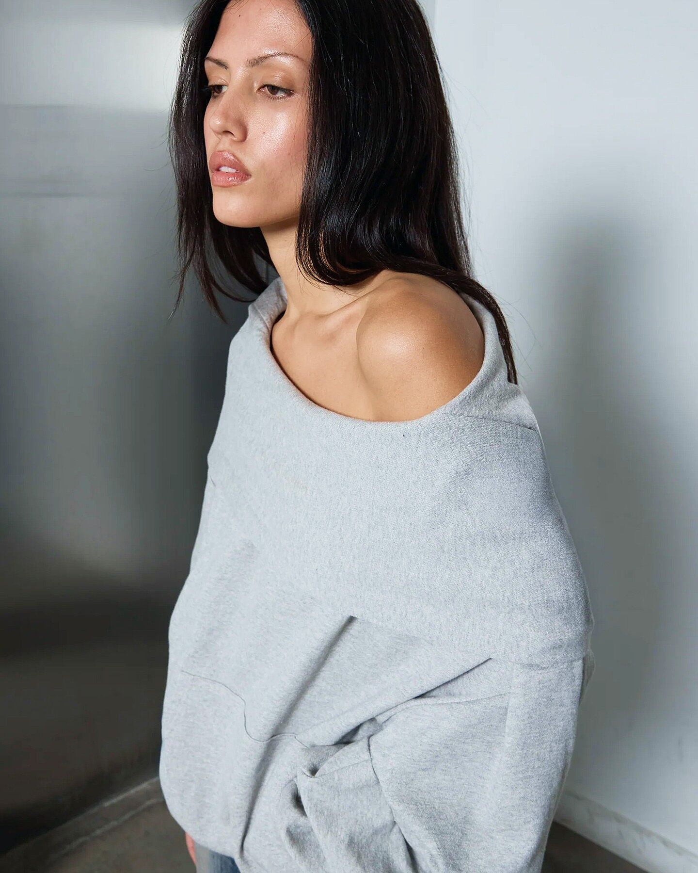 Two-Way Zip Front Off Shoulder Sweater | OAK + FORT – OAK + FORT USA