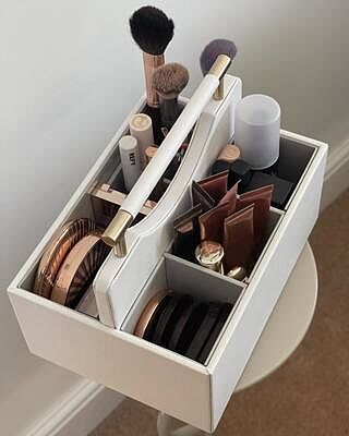 Pebble White Classic Cosmetic Organiser
