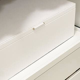 Pebble White & Brushed Gold Set of 2 Storage Boxes