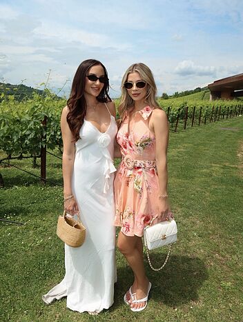 Prosecco White Rosette Frill Maxi Dress