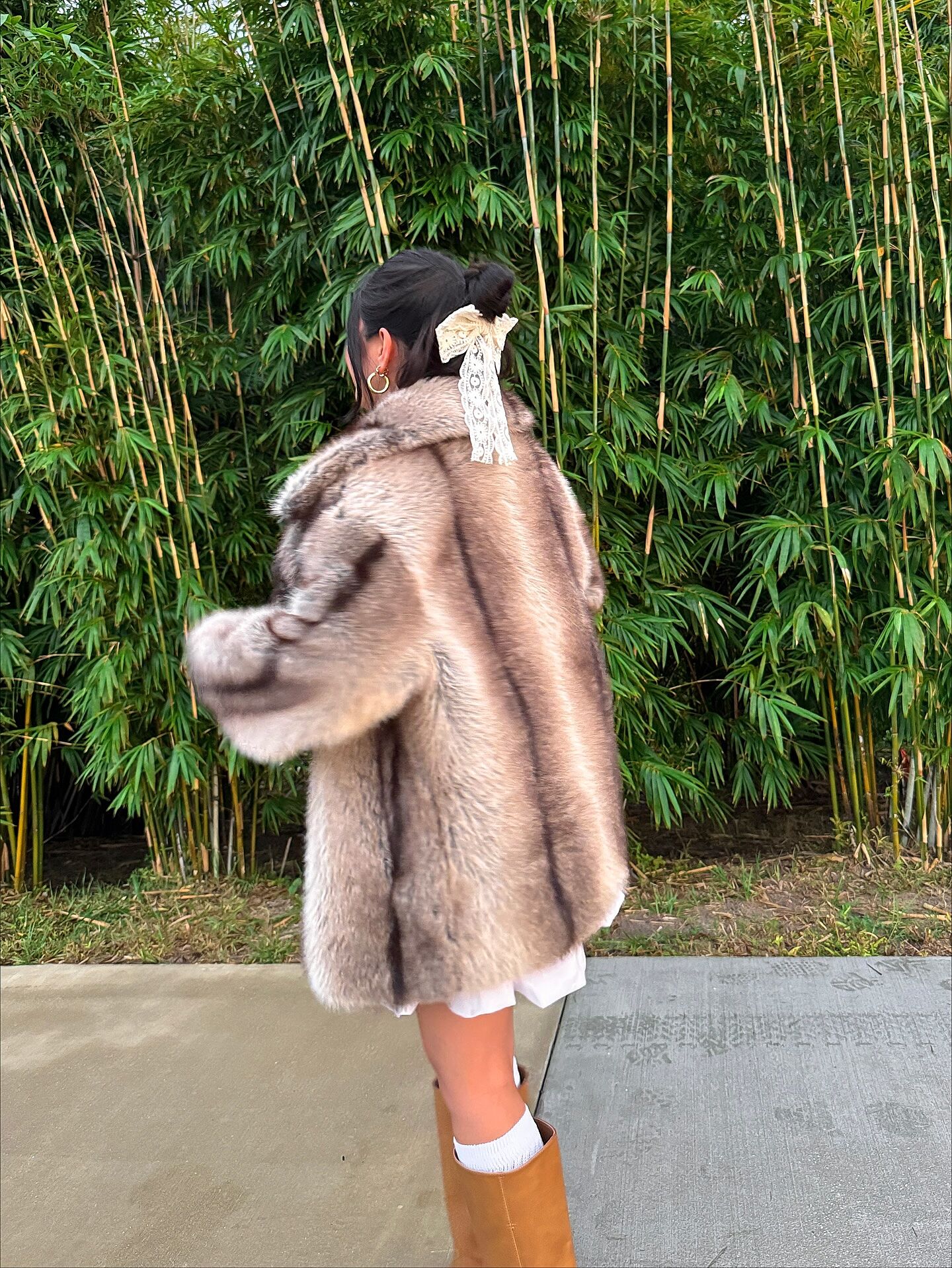 Soraya Notch Lapel Faux Fur Coat Brown– Selfie Leslie