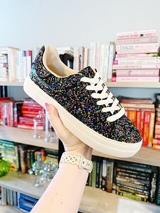 SB-SIDNY GOLD Rhinestone Shoes Women's Lace Up Sneakers – Betsey