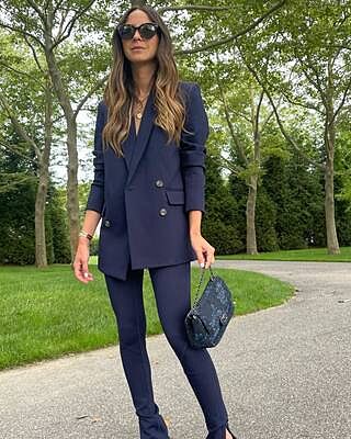 High Waisted Ponte Leggings Navy 