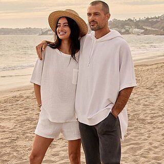 Barefoot dreams★マリブ モスリン コットン スパローブ★ Malibu Collection® Sun Soaked Crinkle Cotton Tee & Short Set