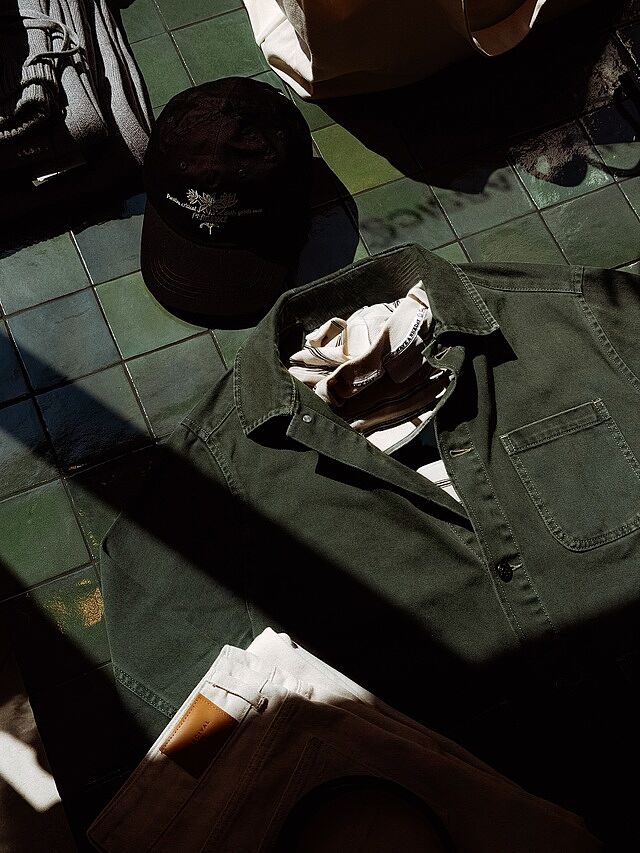 Men's Chore Jacket | Denim | Green | Percival Menswear