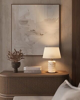 Alabaster Stone Dual Lit Table Lamp