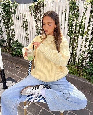 Cute Pastel Yellow Turtleneck Pale Yellow Turtleneck