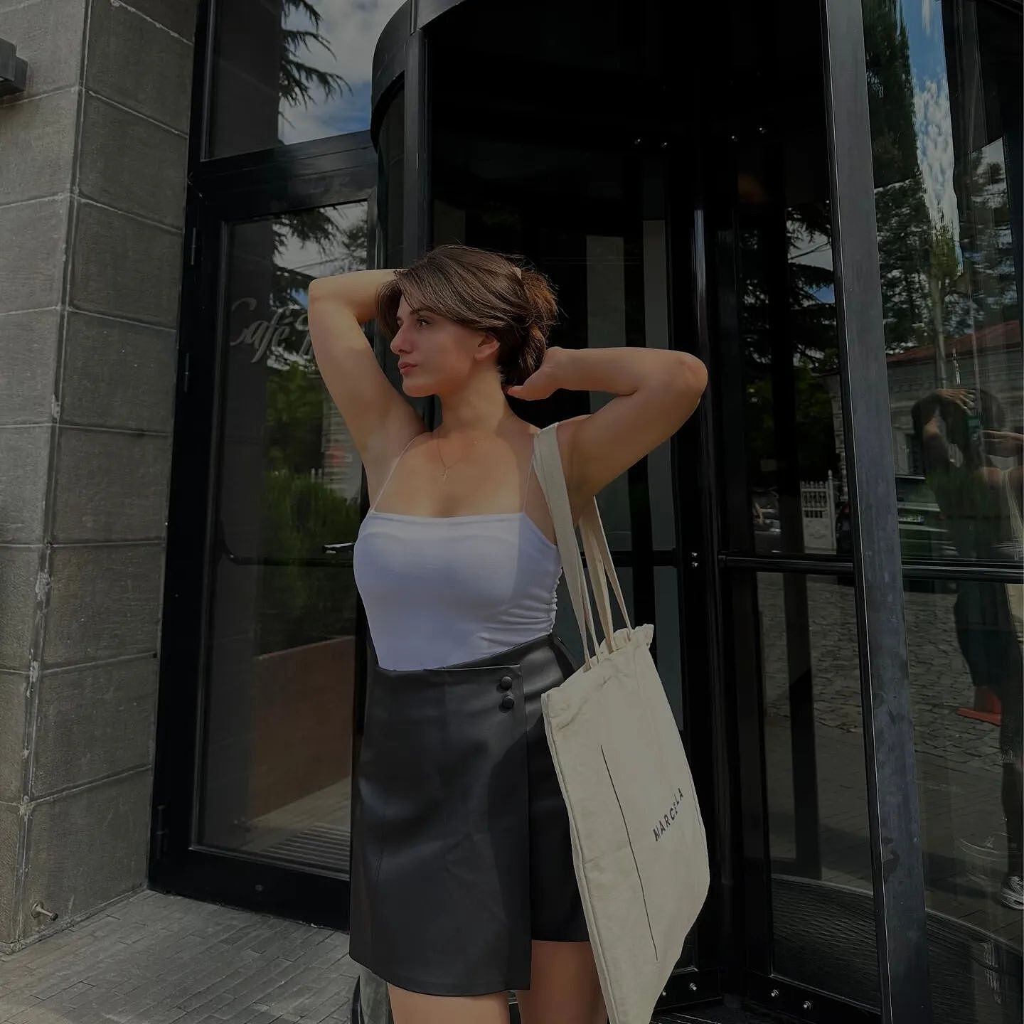 Vegan Leather Mini Skirt With Shorts - Lindy Skort | Marcella