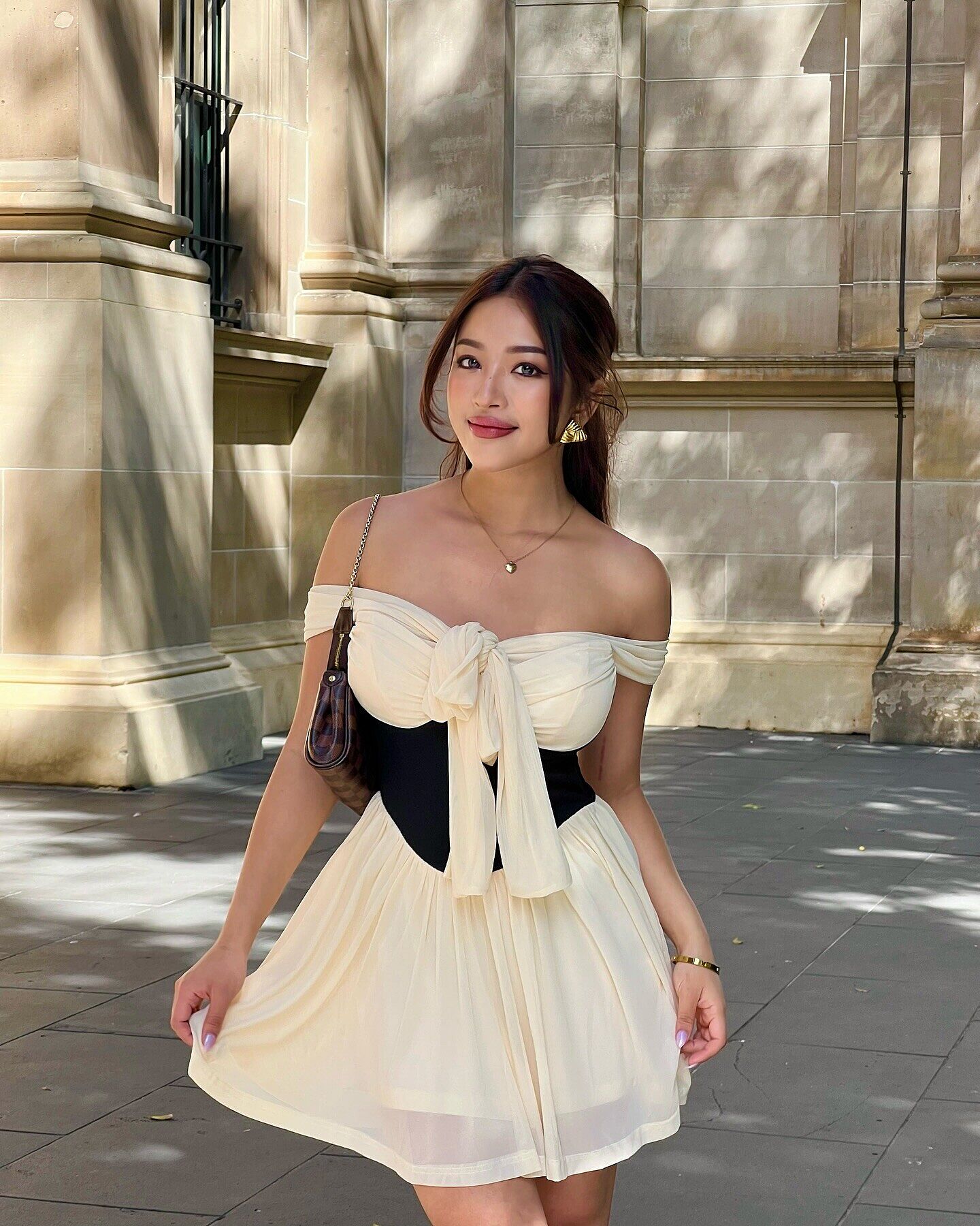 Perfect Worlds Off-Shoulder Romper Ivory/Black | Selfie Leslie Perfect Worlds Off-Shoulder Romper Ivory/Black | Selfie Leslie
