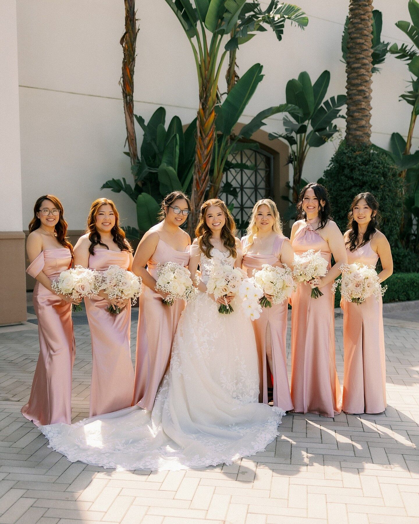 Monica Shiny Satin Dress - Rose Gold