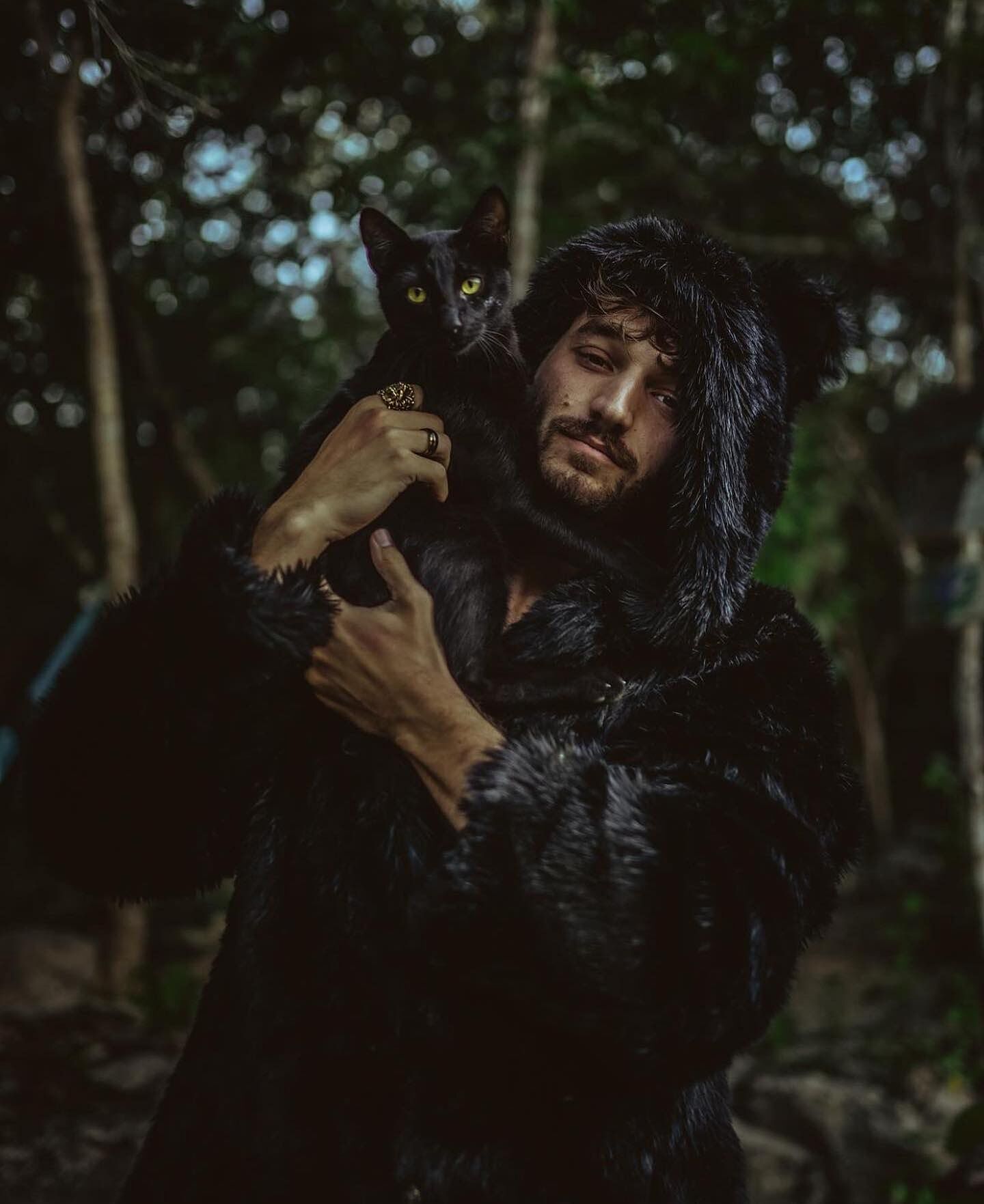 Men's Faux Fur Coat with Hood | Black Panther - SpiritHoods