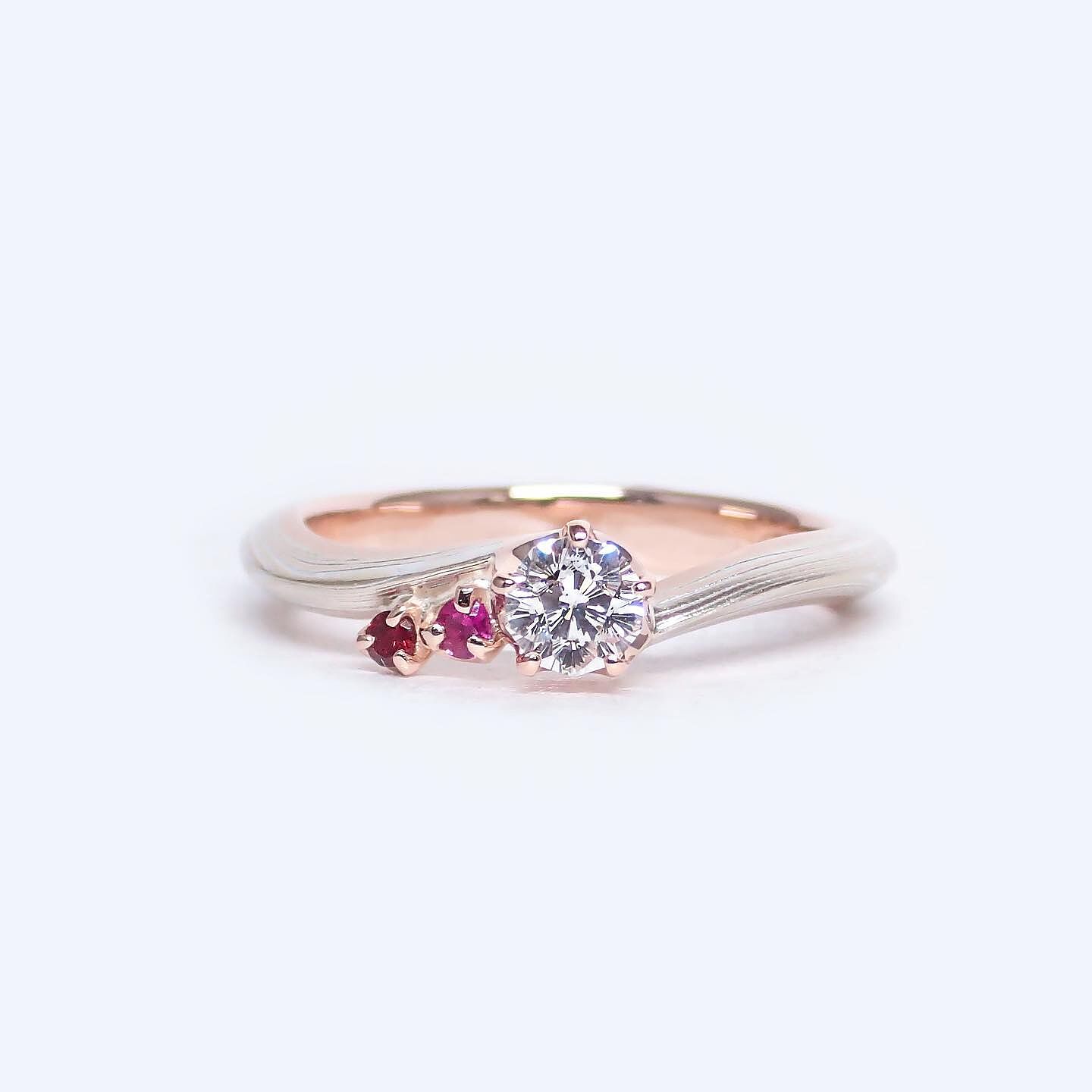 【後払い手数料無料】 Engagement Japanese Tsuki-Sakura Ring Unique Gane Mokume | アクセサリー
