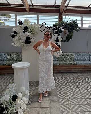 Your Affections Rosette Ribbon Embellished Maxi Dress White