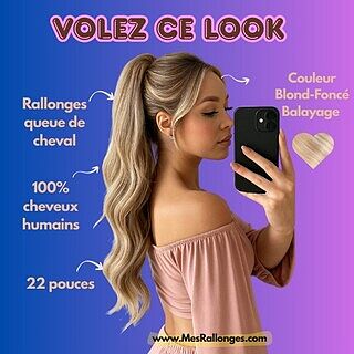 18 Pouces - Rallonges Postiches Queue de Cheval Cheveux Humains Naturels
