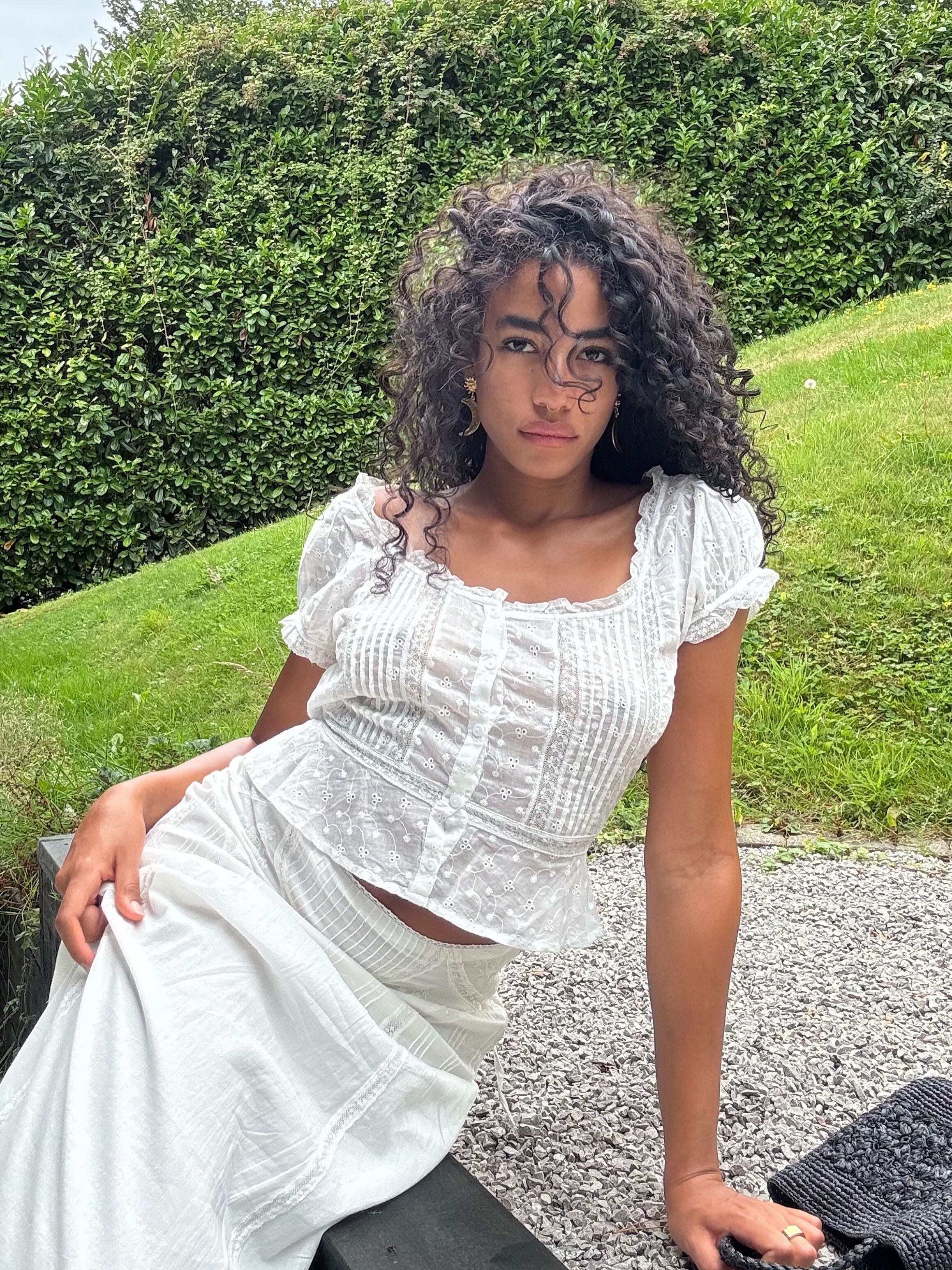 Sandi Cotton Top in White Ivory | RIXO USA ⋆