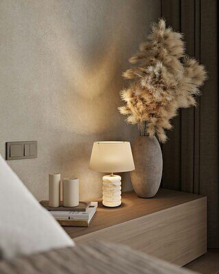 Alabaster Stone Dual Lit Table Lamp