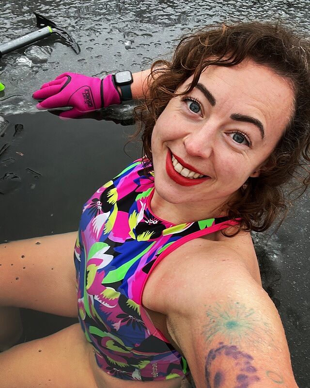 Womens Florish Pink Silver Lined Crossback Swimsuit