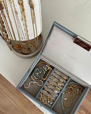 Dusky Blue Mini Jewellery Box Lid