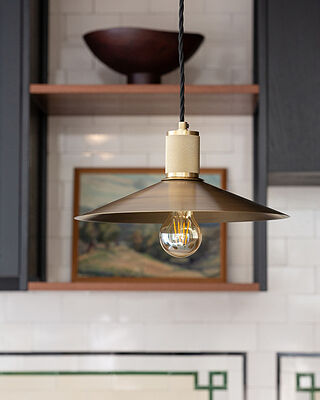 Knurled Slope Pendant Light - Brass
